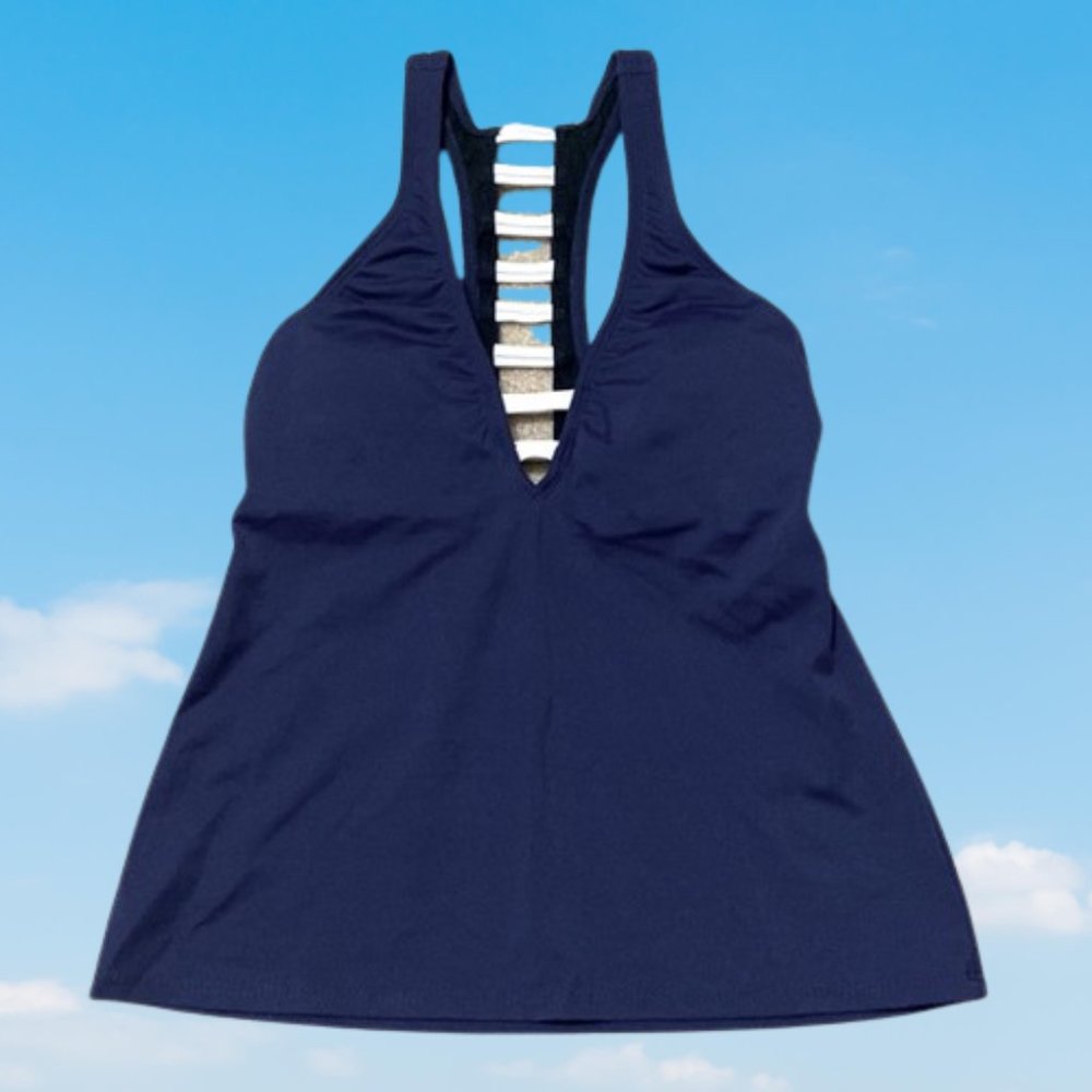 NAUTICA Women's Racerback Tankini Top w Wicking Quick Dry UV Protection Size XXS
